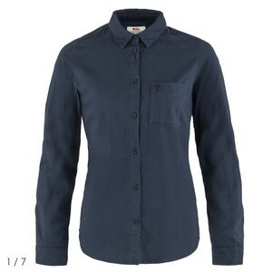 Fjallraven Women's Navy Button Down Shirt
